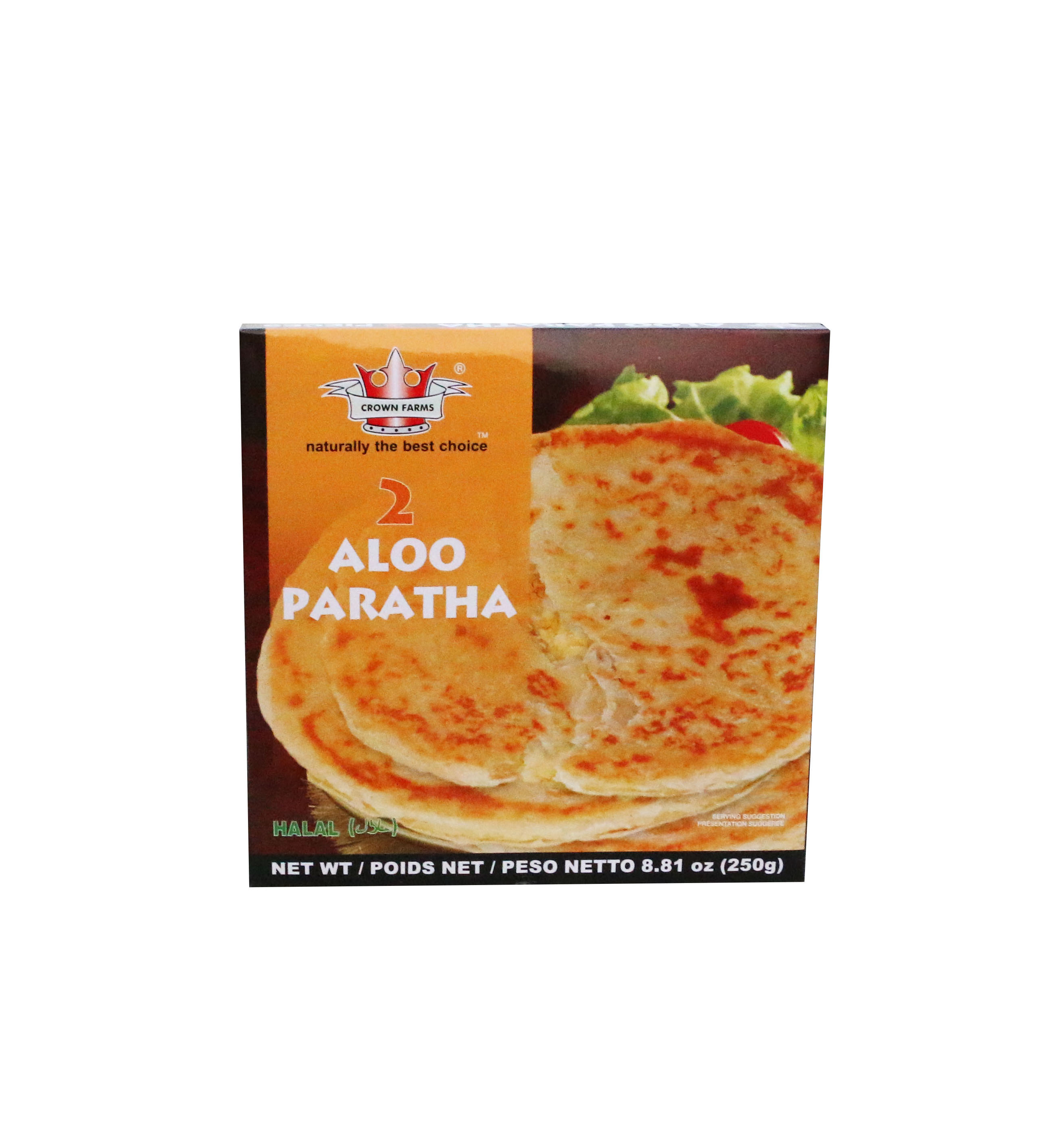 CROWN FARMS ALOO PARATHA FROZEN FOOD 250GM