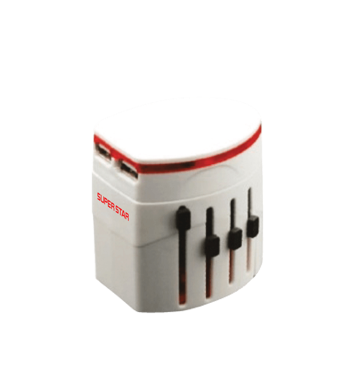 SUPER STAR UNIVERSAL ADAPTER 100-250V 2 USB