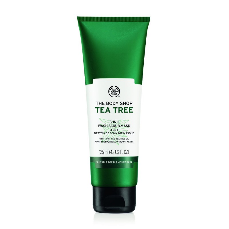 THE BODY SHOP TEA TREE 3 IN 1 WASH SCRUB MASK 125ML