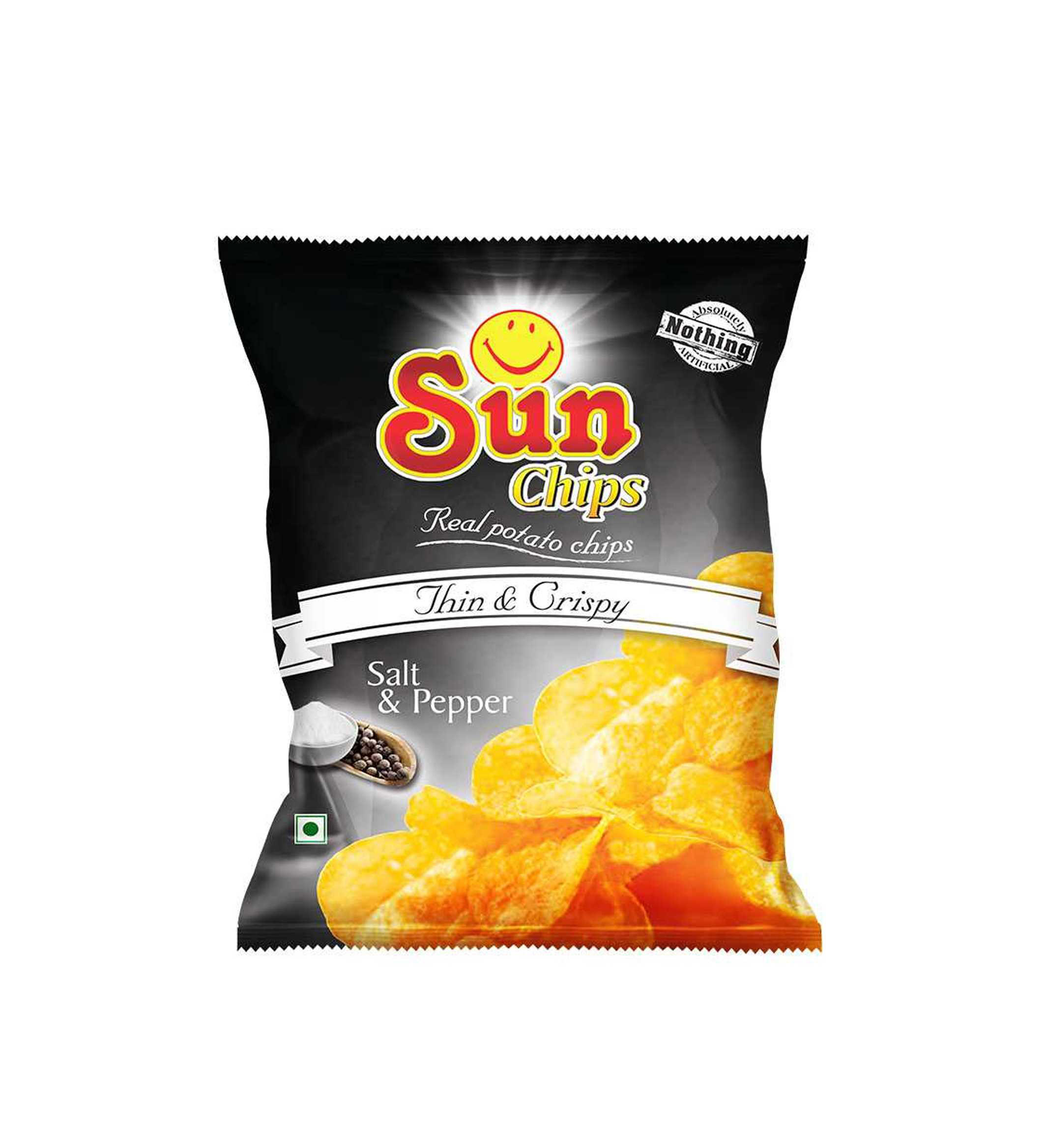 SUN SALT & PEPPER CHIPS 22GM