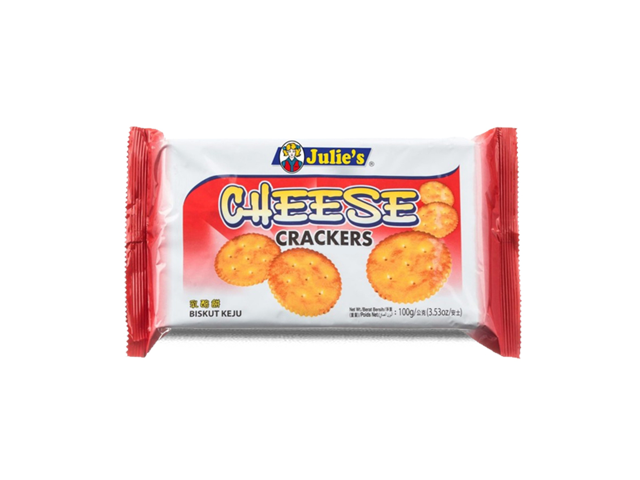JULIE'S CHEESE CRACKERS BISCUITS 100GM