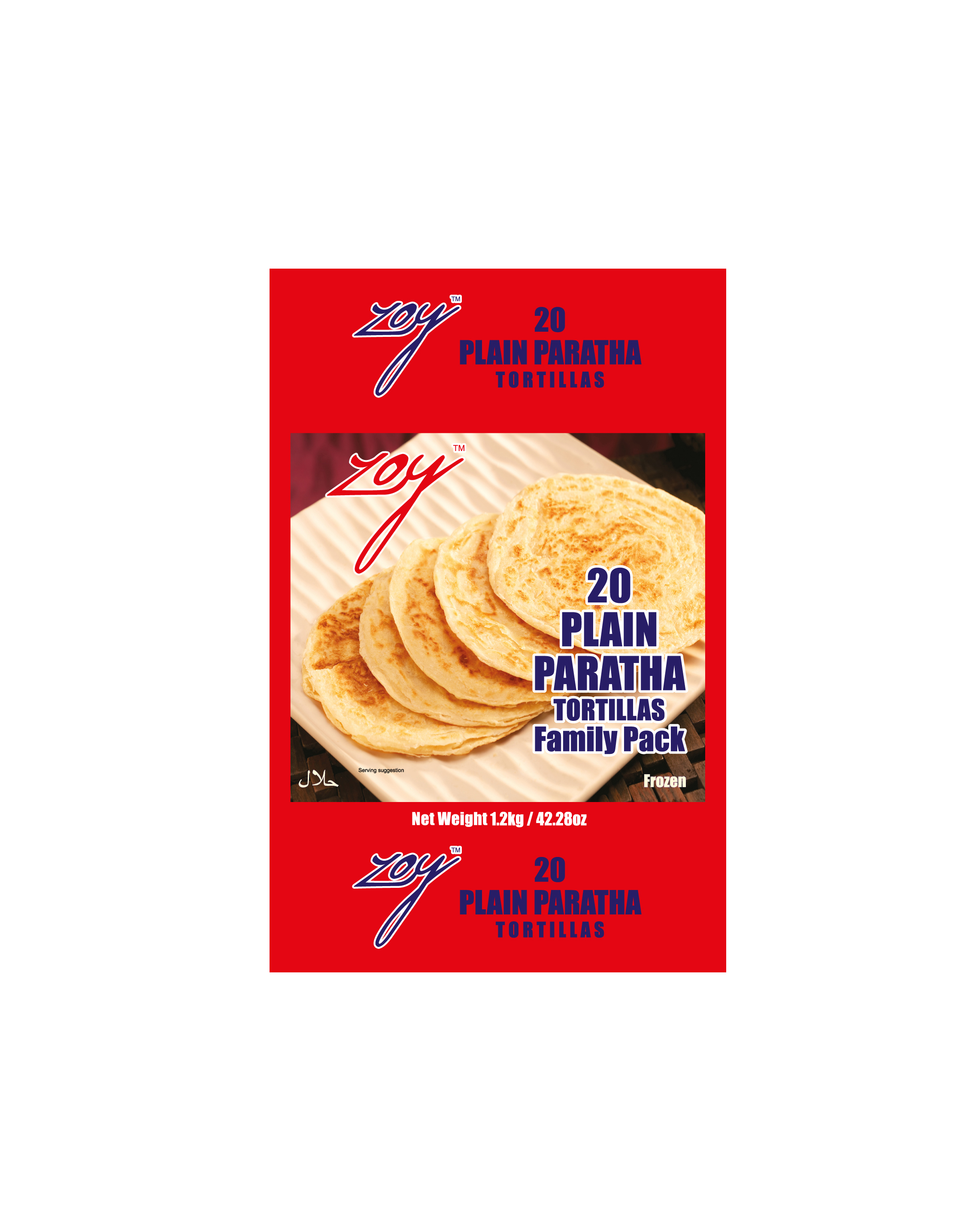 CROWN FARMS ZOY 20 PLAIN PARATHA FAMILY PACK 1200GM