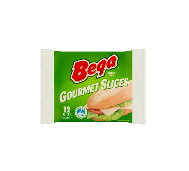 BEGA GOURMET SLICES CHEESE 200GM