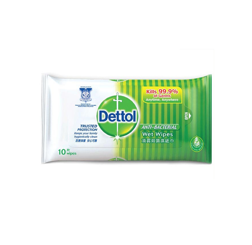 DETTOL WET TISSUE 10 WIPES